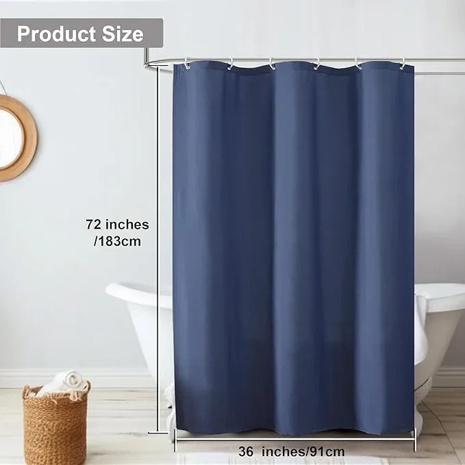 OVZME Zora 36 x 72 Inch Stall Fabric Shower Curtain - Soft Small Shower Curtain for Bathroom for Narrow Stall Size, Machine Washable Water Resistance, Hotel Style, Dusty Blue - ModernBath