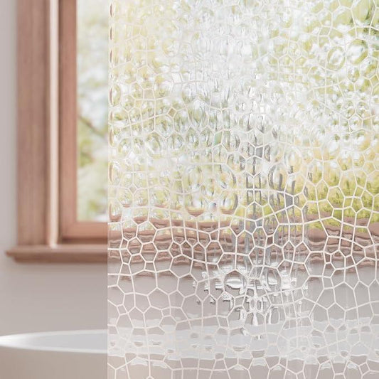 Titanker Clear Shower Curtain Liner with Water Cube, Medium Weight Plastic Shower Liner PEVA Waterproof Shower Curtains for Bathroom with Big Stones and Grommets, 72x72 Inches - ModernBath