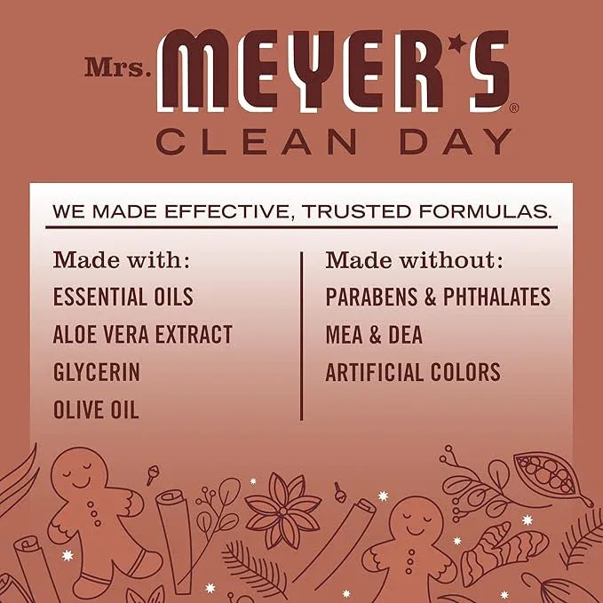 Mrs. MEYER'S CLEAN DAY Liquid Hand Soap, Gingerbread Scent, 12.5 fl oz (Pack of 3) - ModernBath