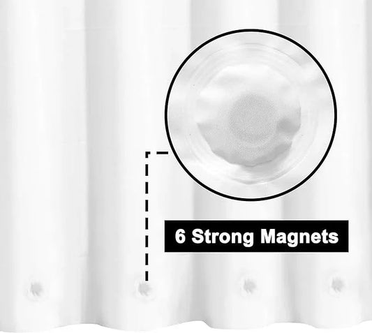Barossa Design White Shower Curtain Liner with 6 Magnets - Waterproof PEVA Shower Liner for Bath Tub, 72" x 72" Standard Size, PVC Free & Metal Grommets - White, 72x72 - ModernBath