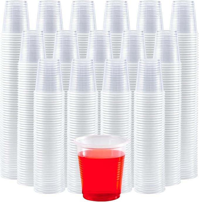 1200Pack 3oz Plastic Cups,Disposable Mouthwash Cups,3 Ounce Small Clear Tumblers for Tasting, Drinking and Party - ModernBath