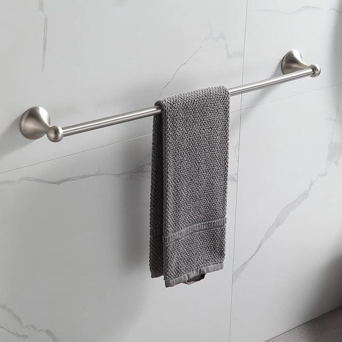 BGL Bathroom Accessory Set, Brushed Nickel Adjustable Expandable Towel Bar 4-Piece Bathroom Hardware Set Wall Mounted - ModernBath