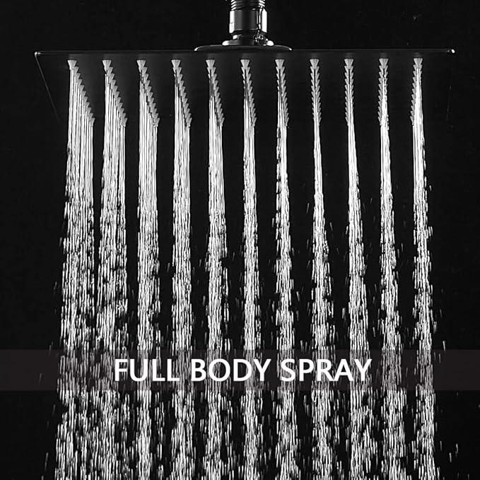 Heable Shower System Matte Black Bathroom 10 Inch Rain Shower Head Ceiling Mount with Handheld Luxury High Pressure Shower Combo Set Shower Faucet Rough-in Valve Body and Trim Kit - ModernBath