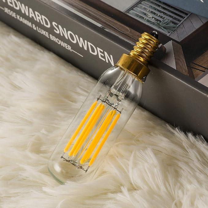 Leools E12 LED Bulb Dimmable 6W Equal 60 watt Light Bulb Soft White 3000K T6 T25 E12 Candelabra Bulb 60 watt for Chandeliers,Ceiling Fan,Pendant,Wall sconces AC120V 600LM e12 Light Bulb 6Pack - ModernBath