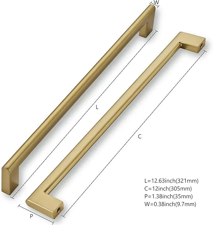 khtumeware 12 Inch Hole Center 6 Pack,Champagne Bronze Cabinet Pulls Heavy Duty Solid Satin Brass Kitchen Drawer Handle Antique Cabinet Hardware for Bathroom, Drawer, Cabinet - ModernBath