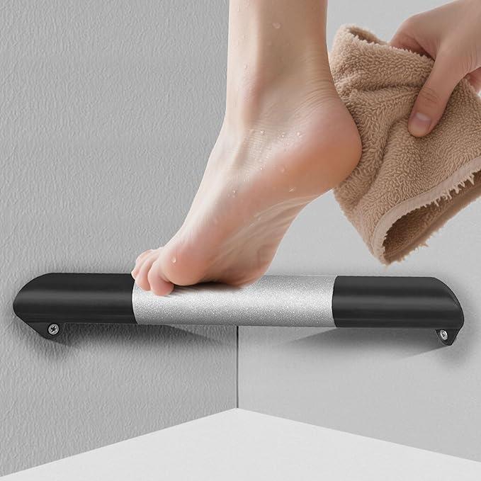 LUOGULIANG Shower Foot Rest Bar, Matte Black Corner Shower Foot Rest for Shaving Legs, Wall Mounted Non-Slip Stainless Steel Bar Shower Step Foot Ledge - ModernBath