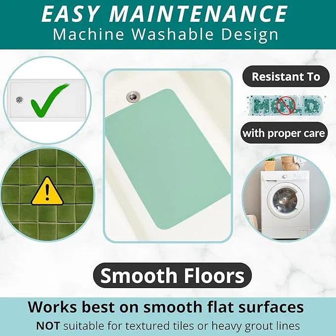 ENKOSI Non Slip Shower Mat – Bath Mat for Tub and Shower Floors – Anti Slip Bathtub Mat with Strong Suction Cup Grip – Soft, Green Bathroom Mat for Inside Bath and Shower Floors (28x16 Aqua Green) - ModernBath