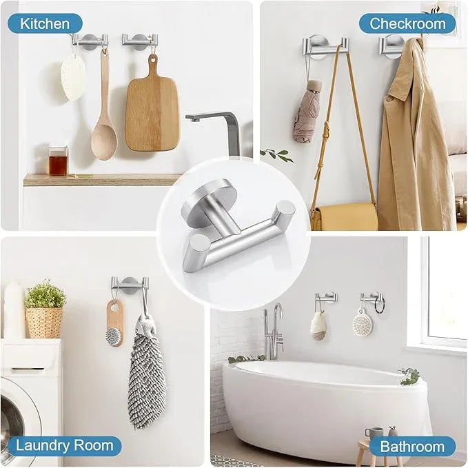 TNOMS Brushed Nickel 5 Pieces Towel Bar Set Bathroom Hardware Set Upgraded Toilet Paper Holder with Shelf,Towel Holder Set for Bathroom Stainless Steel Wall Mounted 23.6 Inch - ModernBath