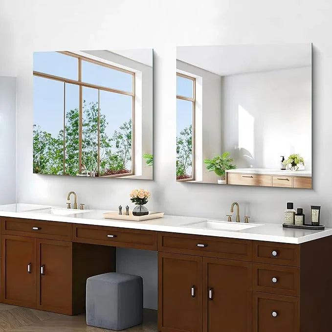 KOCUUY Large Frameless Mirror,36x36 Inch Square Bathroom Vanity Mirror for Over Sink, Upgraded Shatterproof Unframed Design for Bedroom, Living Room, Entryway - ModernBath