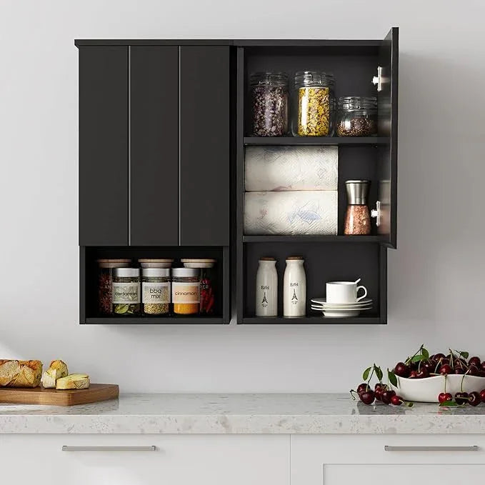 Bathroom Wall Cabinet with Single Door, Soft-Close Hinges, 15x27 inch Wooden Medicine Cabinet for Small Kitchen, Laundry, Entryway, Durable MDF Construction - ModernBath