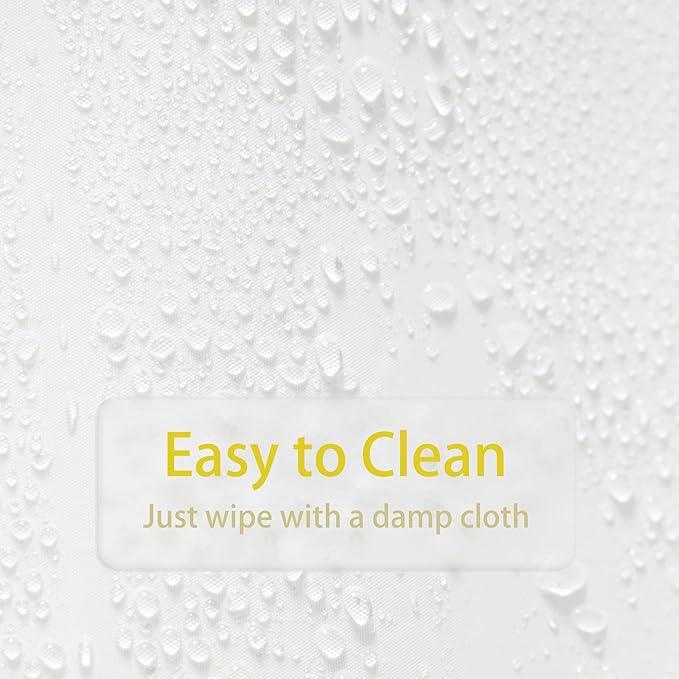 Poposa Heavy Duty Shower Curtain Liner, Waterproof Transparent PEVA, Non-Toxic Odorless, Rust-Proof Metal Ring, Frosted 72 x 72 in - ModernBath