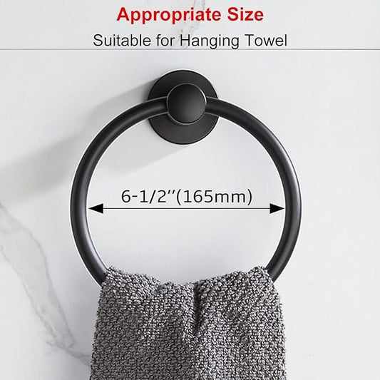 BGL Black Bathroom Towel Holder Black Towel Ring Stainless Steel Towel Ring for Bathroom 2 Pack - ModernBath