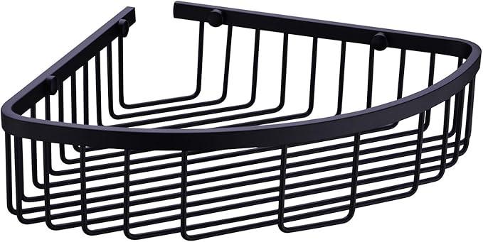 orhemus 304 Stainless Steel Shower Caddy Corner Basket Shelf Bathroom Organizer Wall Mounted Storage, Matte Black Plated Finish Heavy Duty - ModernBath