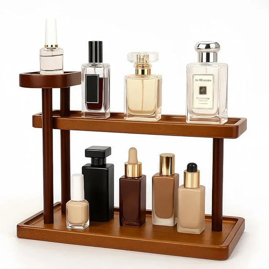 Bathroom Countertop Organizer,Vanity Organizer and Storage for Cosmetic Skincare Perfume, Ideal Storage Solution for Perfumes, Cosmetics, Spices, Handmade Toys, Office Supplies. (Brown) - ModernBath
