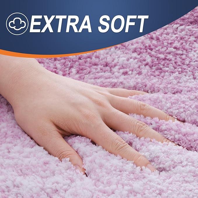 OLANLY Bathroom Runner Rugs 59x20, Extra Soft Absorbent Microfiber Bath Rugs, Rubber Backing, Quick Dry, Washable Bath Mats for Bathroom Floor, Tub and Shower, Home Decor Accessories, Pinkish-Purple - ModernBath