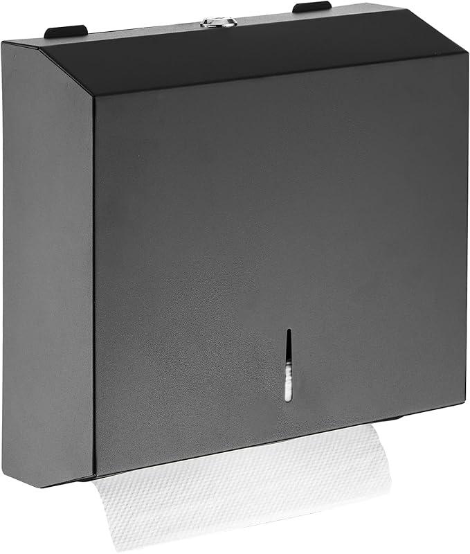 Commercial Paper Towel Dispenser for Multifold - Paper Towel Dispenser Wall Mount, Large Capacity Stainless Steel Tissue Holder, Suitable for Bathrooms and Public Places, Matte Black - ModernBath