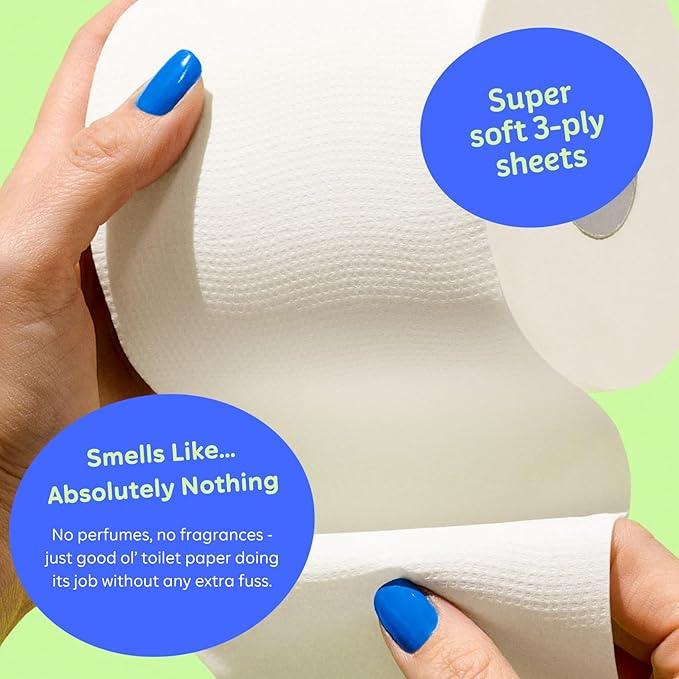 Who Gives A Crap 100% Bamboo Toilet Paper, 48 Rolls, 3 Ply, 370 Sheets, Long, Strong & Soft Toilet Tissue, Sustainable, Biodegradable, Renewable, Tree Free Bathroom Tissue Bulk Toilet Paper - ModernBath