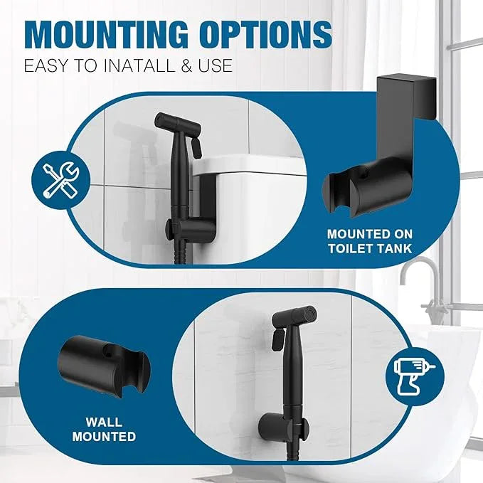 FREDI Bidet Sprayer for Toilet, Handheld Toilet Bidet Sprayer, Stainless Steel, Adjustable Water Pressure, Muslim Shower, Feminine Wash, Easy Installation (Matte Black) - ModernBath