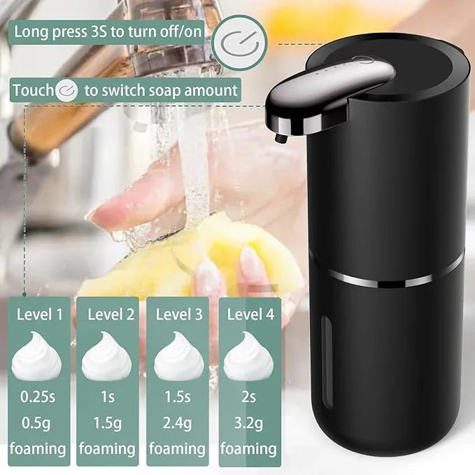 2 Pack Automatic Soap Dispenser, Touchless Foam Soap Dispenser Dispenser Electric Wall Mounted Motion Sensor Waterproof Dispenser Pump for Thin & Thick Liquid(Black) - ModernBath