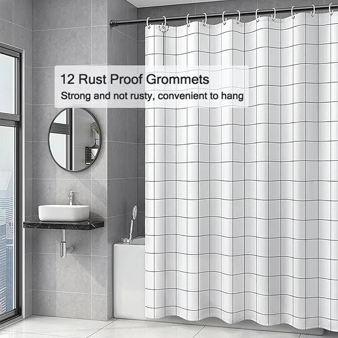 TIKABC Shower Curtain Liner, 4G PEVA Shower Liner, Plastic Waterproof Shower Curtains, 72x72 inch with Grommet Holes 3 Magnetic Weights - ModernBath