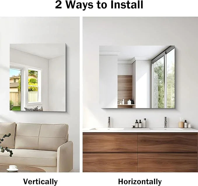 CILIBER Frameless Mirror, 30x36 inch Rectangle Bathroom Mirror for Wall, Upgraded Shatterproof Vanity Mirror with Polished Edge for Bathroom,Bedroom,Living Room and Entryway - ModernBath