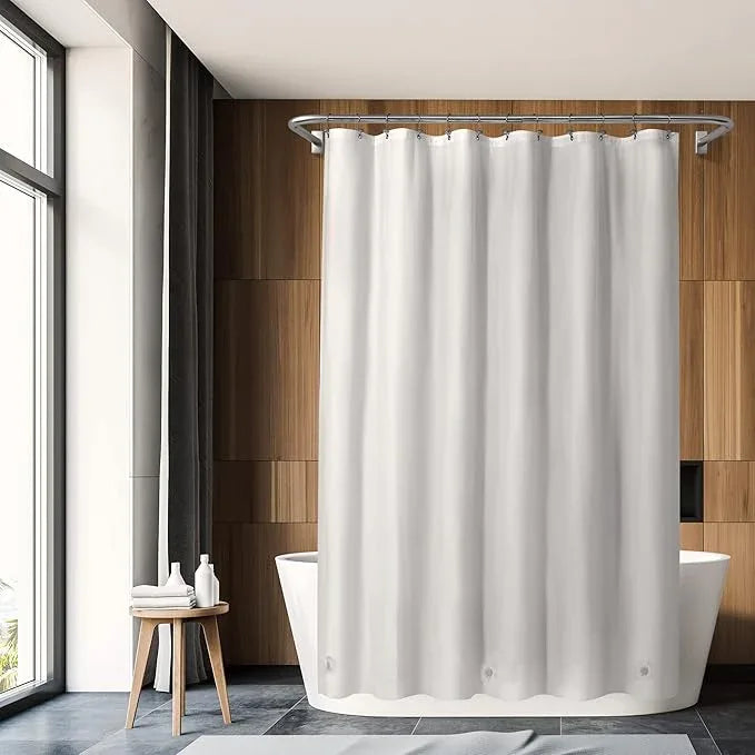 Barossa Design White Shower Curtain Liner - Premium PEVA, BPA & PVC Free, No Chemical Smell, Lightweight Shower Curtain with 3 Magnets, Metal Grommets - White, Standard Size - ModernBath