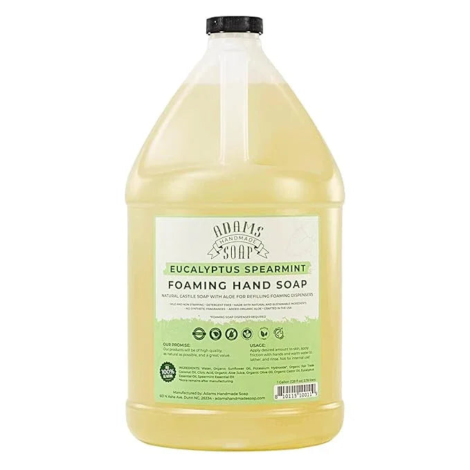 Adams Handmade Soap Liquid Foaming Soap 1 Gal - Eucalyptus Spearmint - ModernBath