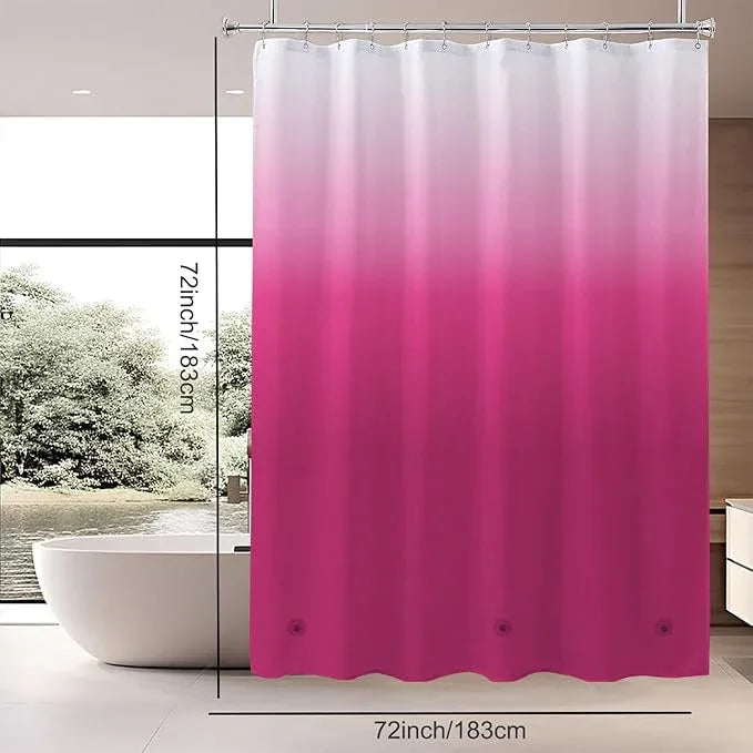 TIKABC Shower Curtain Liner, 4G PEVA Shower Liner, Plastic Waterproof Shower Curtains, with Grommet Holes and 3 Magnetic Weights(Gradient Red) - ModernBath