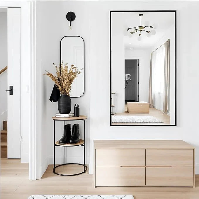 MEETDH Rectangle Bathroom Mirror 26x48 inch, Large Mirror with Black Frame, Rectangular Vanity Mirror 26" X 48", Modern Matte Wall Mounting Mirrors, Hang Horizontal or Vertical - ModernBath