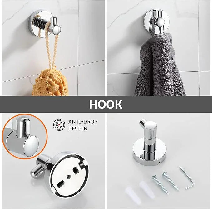 BGL Bathroom Hardware Set Chrome Bathroom Accessory Set Towel Bar 8 Pieces Set - ModernBath