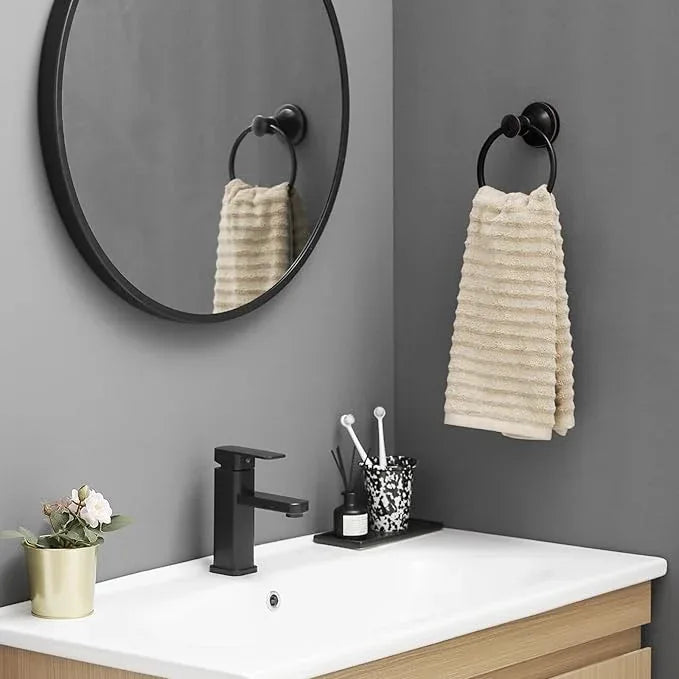 BESy Oil Rubbed Bronze Bathroom Hand Towel Ring Towel Holder, Rustproof Wall Mounted Bathroom Hardware Accessory SUS 304 Stainless Steel Towel Rack - ModernBath