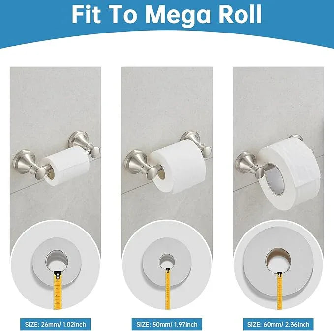 RUMOSE Toilet Paper Roll Holder Bathroom Flexible Pivoting Tissue Handle on Wall Mounted Brushed Nickel Rustproof Toilet Tissue Roll Holder,Stainless Steel - ModernBath