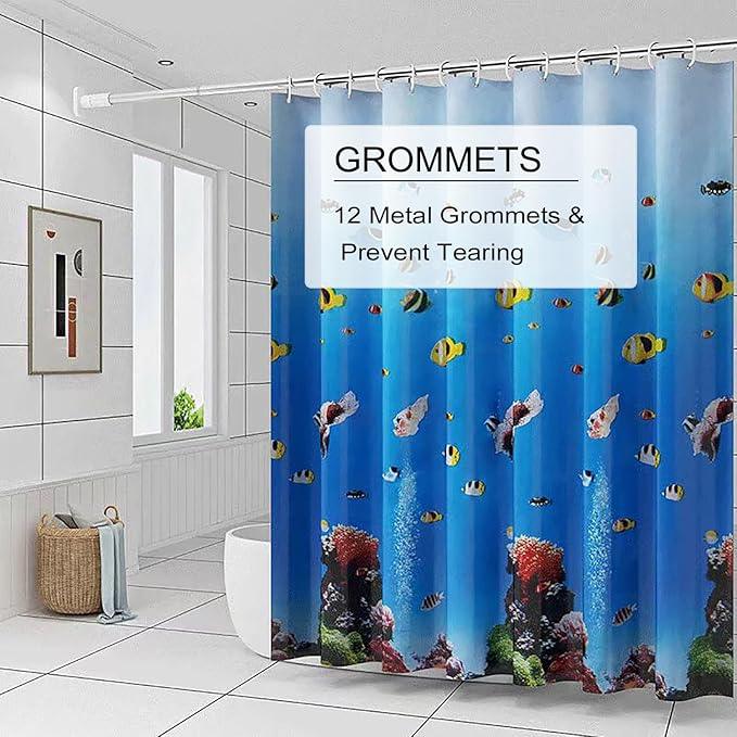 TIKABC Shower Curtain Liner, 4G PEVA Shower Liner, Plastic Waterproof Shower Curtains, 72x72 inch with Grommet Holes 3 Magnetic Weights - ModernBath