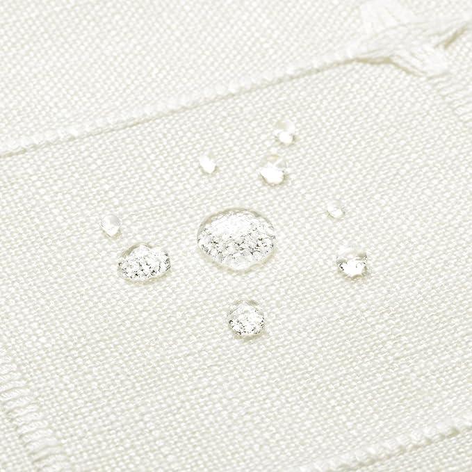 MitoVilla No Hooks Needed Boho Farmhouse Shower Curtain with Snap-in Liner, Cotton Linen Fabric Shower Curtains with Tassels for Rustic Neutral Bathroom Decor, Ivory, 72 x 74 - ModernBath
