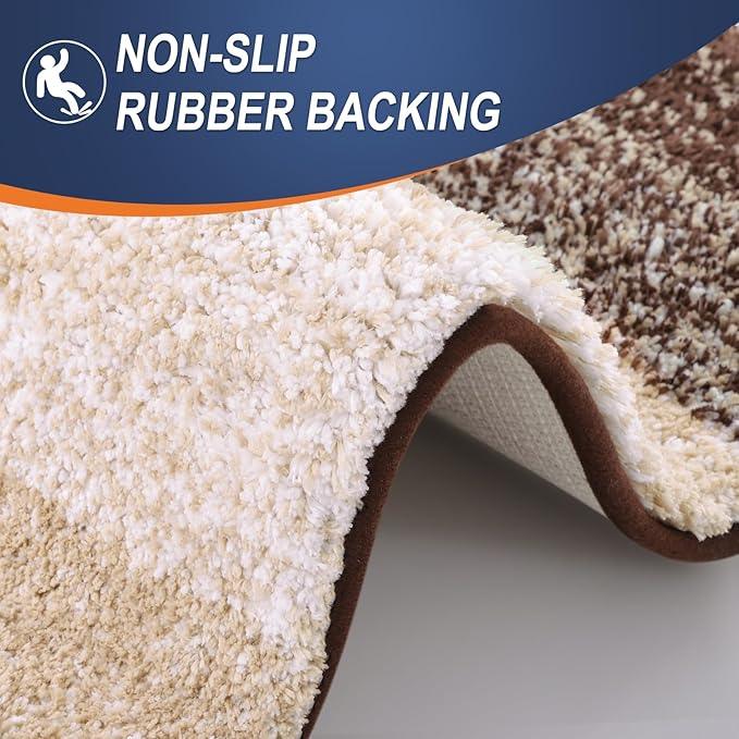 OLANLY Bathroom Runner Rugs 54x24, Extra Soft Absorbent Microfiber Bath Rugs, Rubber Backing, Quick Dry, Machine Washable Bath Mats for Bathroom Floor, Tub and Shower, Home Decor Accessories, Brown - ModernBath
