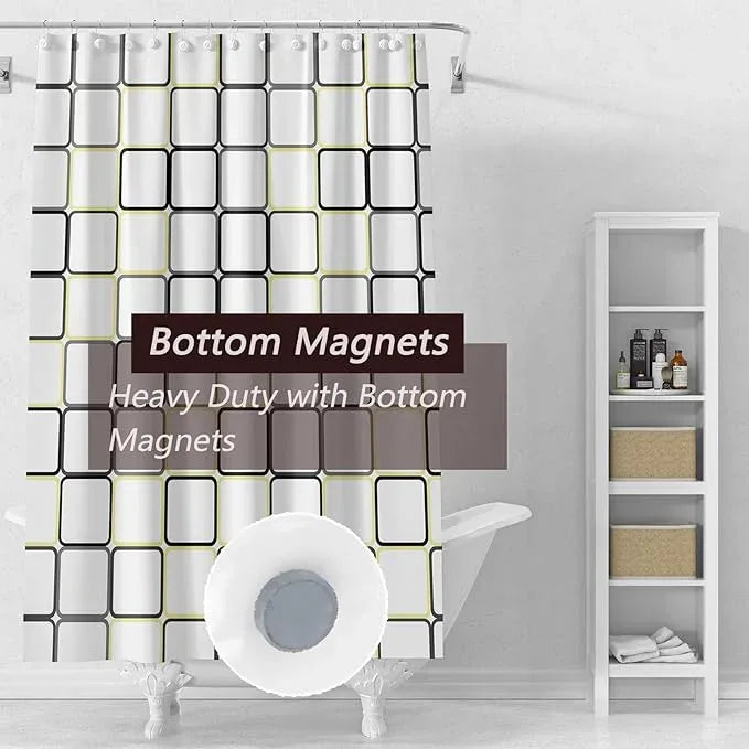 TIKABC Shower Curtain Liner, 4G PEVA Shower Liner, Plastic Waterproof Shower Curtains, 72x72 inch with Grommet Holes 3 Magnetic Weights - ModernBath