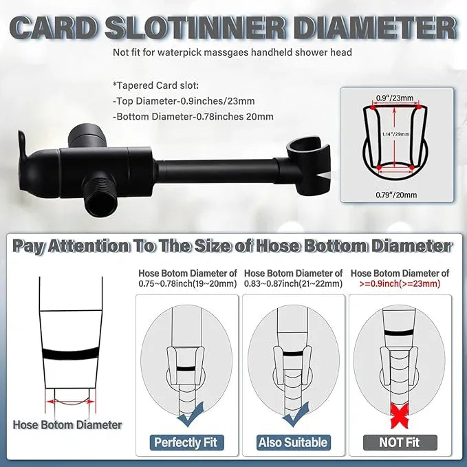 YDmeet All Metal Shower Diverter Valve With HandShower Holder - Upgraded 3 Way Shower Head for Handheld and Fixed Rain Showerhead - Universal G1/2 Arm, Bathroom Part, Matte Black - ModernBath