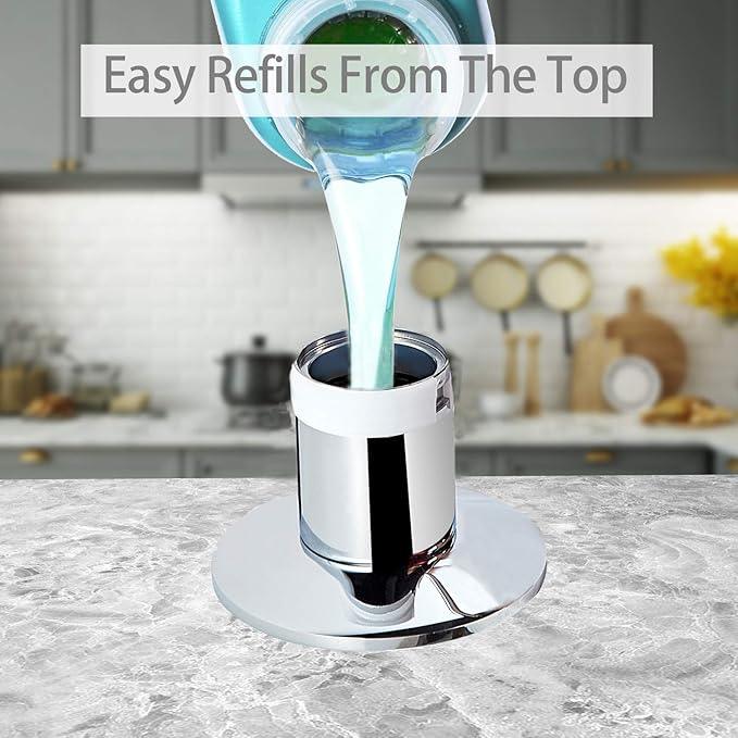 Samodra Sink Soap Dispenser, Metal Pump Head Liquid Lotion Countertop Kitchen Bathroom Soap Dispenser with 12 OZ PET Bottle - ModernBath