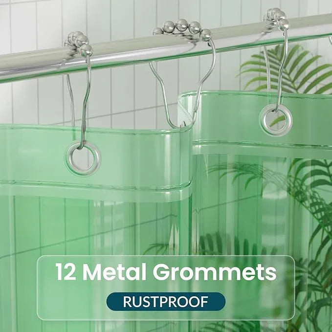 Titanker Shower Curtain Liner, Plastic Shower Liner PEVA 72 x 72 Lightweight Waterproof Shower Curtains for Bathroom with Magnets and Grommets, Forest Green - ModernBath