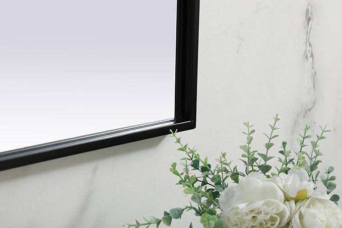Illuminate, Metal Frame Arch Mirror 39X24 Inch in, Modern, Black - ModernBath