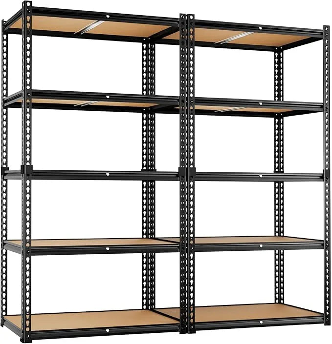 LEVELEVE 5-Tier Storage Shelving Unit, 2020 lbs Capacity,Heavy Duty Adjustable Metal Utility Shelf, 30" L x 12" W x 60" H for Garage, Kitchen, Pantry, Basement, Bathroom, Laundry, 2 Pack - ModernBath