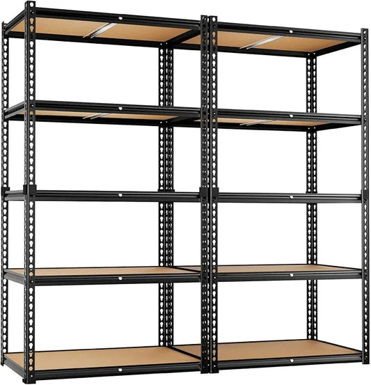 LEVELEVE 5-Tier Storage Shelving Unit, 2020 lbs Capacity,Heavy Duty Adjustable Metal Utility Shelf, 30" L x 12" W x 60" H for Garage, Kitchen, Pantry, Basement, Bathroom, Laundry, 2 Pack - ModernBath