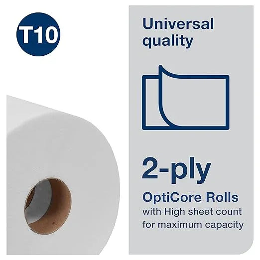 Tork OptiCore® Mid-size Toilet Paper Roll White T10, Universal, 2-ply, 12 x 2000 sheets, 160090 - ModernBath