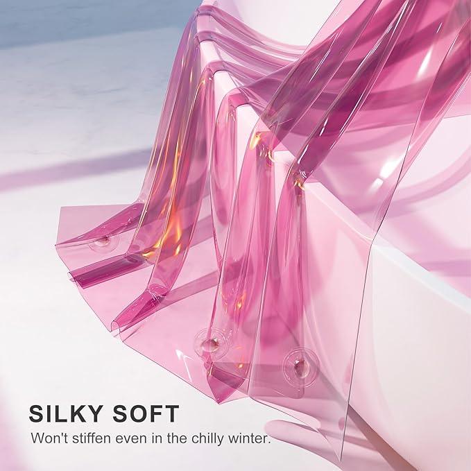 AmazerBath Pink Shower Curtain Liner for Bathroom, 100% EVA Soft Clear Heavy Duty Shower Curtain and Liner 2-in-1, 72x72 Luxury Plastic Weighted Shower Liner Bathroom - ModernBath