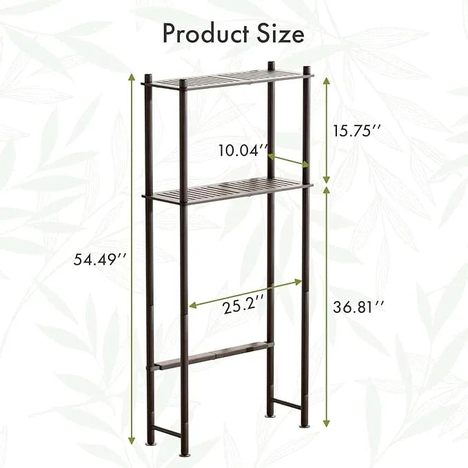 AmazerBath Bamboo Over The Toilet Storage Shelf, 2-Tier Over Toilet Bathroom Organizer Rack, Bathroom Shelves Over Toilet Space Saver, Espresso - ModernBath