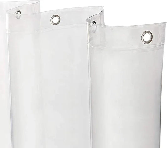 Kenney MB61168 Microban Protected Heavyweight 8 Gauge Waterproof PEVA Shower Curtain Liner with Rust-Resistant Metal Grommets and Weighted Magnetic Hem for Bathroom, 70" W x 72" H, Clear - ModernBath