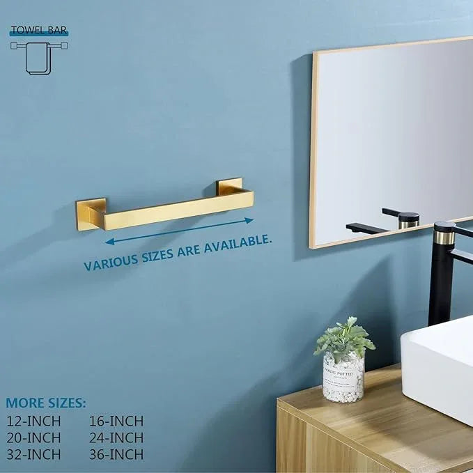 KOKOSIRI 12 Inch Hand Towel Holder Bath Towel Bar Kitchen Dish Cloths Hanger Stainless Steel Wall Mount, Brushed Gold, B4003BG-L12 - ModernBath