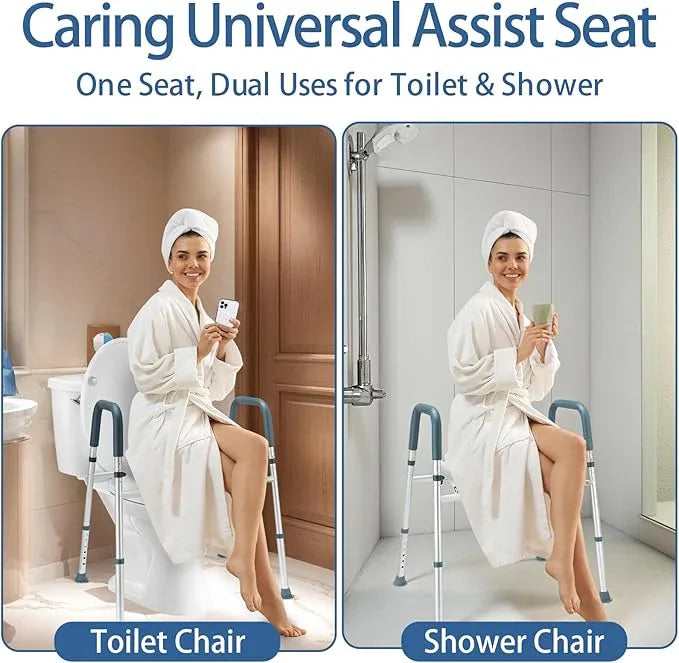 Raised Toilet Seat with Handles, Toilet Seat Riser for Seniors with Adjustable Height & Width, 400lb Cozy Padded Elevated Toilet Seat for Elderly, Handicap and Disabled, Fit Any Toilet - ModernBath