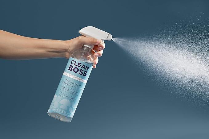 CleanBoss Botanical Disinfectant - 24 oz (Pack of 2) - Multi-Surface Cleaner - Kills 99.9% of Germs + Cold & Flu Viruses - Fresh Thyme Scent - No Rinse on Food Contact Surfaces - Pet Friendly - ModernBath