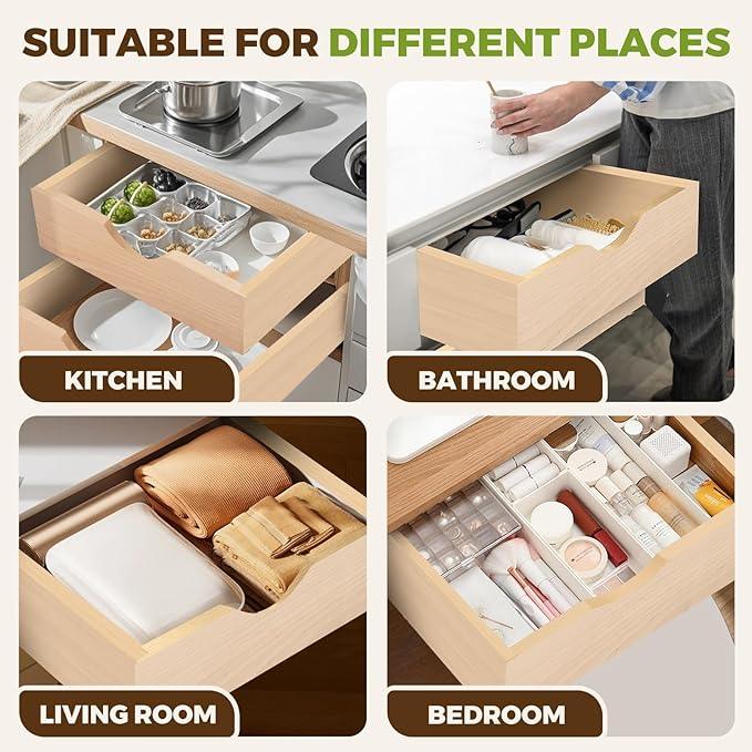 Pull Out Drawers for Cabinet 14.5" W x 22" D x 4.5" H Wood Slide Out Organizer and Storage Kitchen Cabinet Drawers Slide Out Shelves Pull Out Shelves in Kitchen Pantry Bathroom with Soft Close - ModernBath